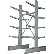 GLOBAL INDUSTRIAL Double Sided Medium Duty Cantilever Rack Starter, 2in Lip, 48inWx60inDx96inH 320830